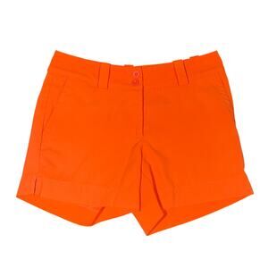 Nike Golf Shorts Size 2 Womens Orange Dri Fit Tour Performance Stretch Athletic
